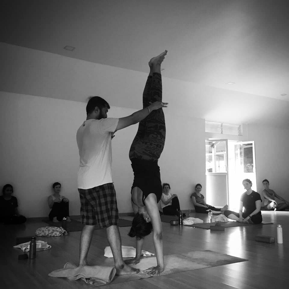Aravind Prasad — Headstand Adjustment, Yoga TTC Mysore