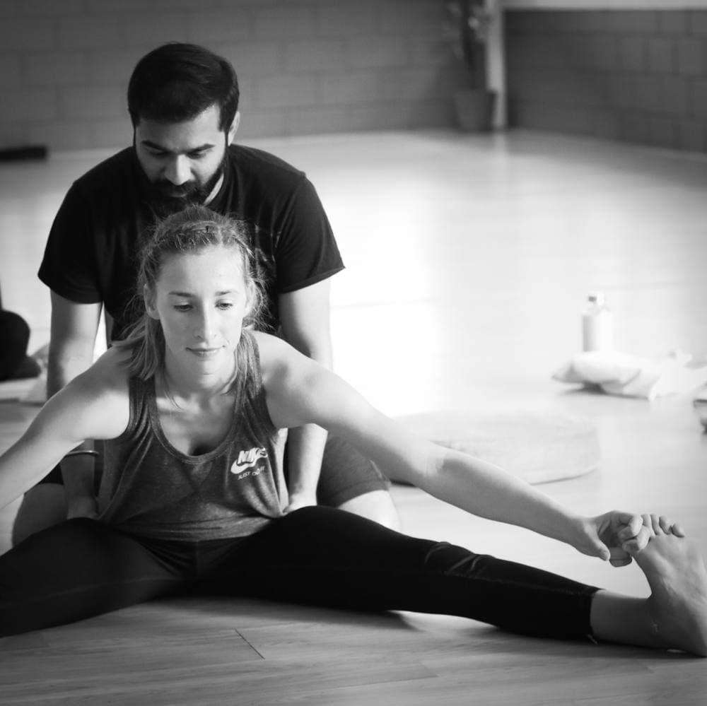 Aravind Prasad — Wide-Leg Stretch Adjustment, Yoga Mysore