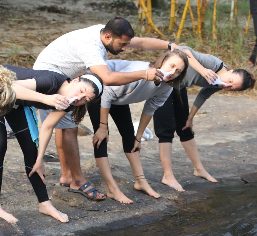 Outdoor Yoga Teacher Training — Riverside Adjustment, Mysore